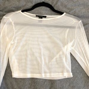 New forever 21 white mesh crop top